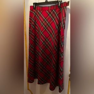 Talbots Stewart Plaid Long Skirt SZ 14